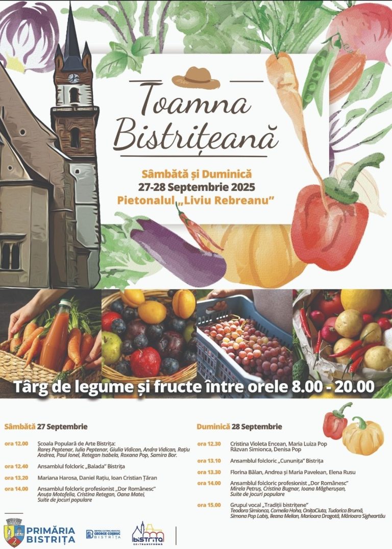 Toamna Bistrițeană pe Pietonalul „Liviu Rebreanu”
