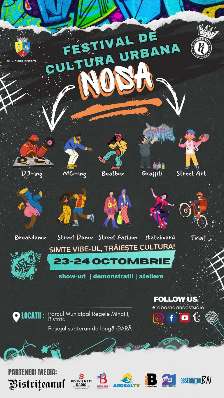 Bistrița găzduiește a 14-a ediție a Festivalului de cultură urbană „Nosa”