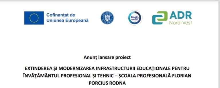 Proiect major pentru educația din Rodna: școala profesională „Florian Porcius” va fi extinsă și modernizată